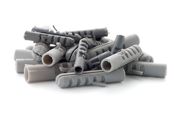 Image showing Grey plastic dowels