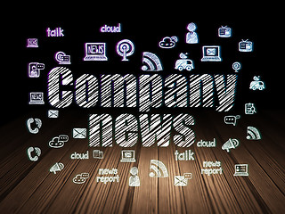 Image showing News concept: Company News in grunge dark room