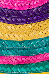 Image showing Colorful background of woven straw