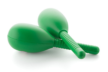 Image showing Pair of green maracas