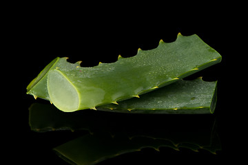 Image showing Sliced aloe leaf