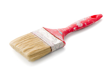 Image showing Red used paint brush