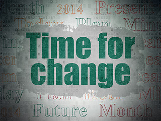 Image showing Time concept: Time for Change on Digital Paper background