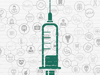 Image showing Health concept: Syringe on wall background