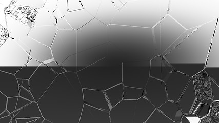 Image showing Cracked and broken glass background