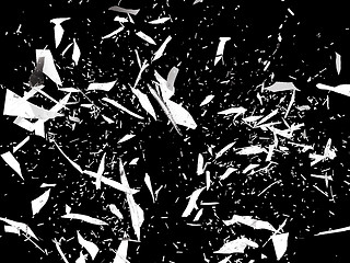 Image showing Pieces of black Shattered glass on black