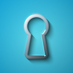 Image showing Protection concept: flat metallic Keyhole icon, vector