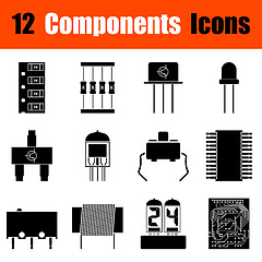 Image showing Set of electronic components icons