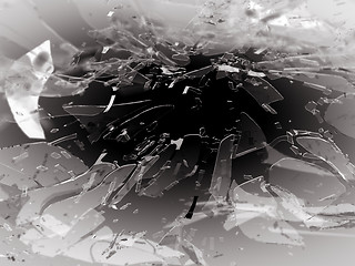 Image showing Broken or Shattered glass on black with shallow DOF