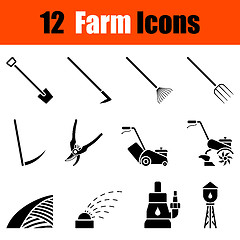 Image showing Set of gardening icons