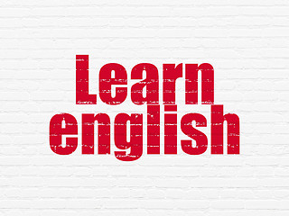 Image showing Studying concept: Learn English on wall background