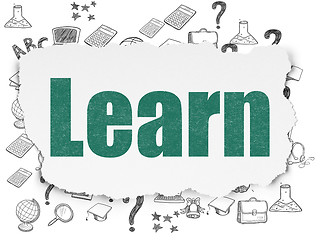 Image showing Learning concept: Learn on Torn Paper background