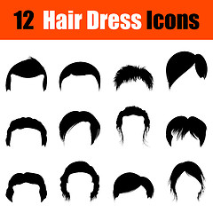 Image showing Set of man\'s hairstyles icons