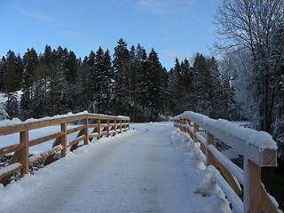 Image showing Bridge in the snow