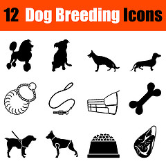Image showing Set of dog breeding icons