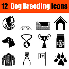 Image showing Set of dog breeding icons