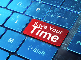 Image showing Time concept: Save Your Time on computer keyboard background