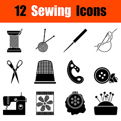 Image showing Set of sewing  icons