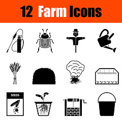 Image showing Set of gardening icons