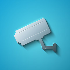 Image showing Security concept: flat metallic Cctv Camera icon, vector