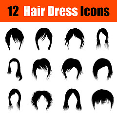 Image showing Set of woman\'s hairstyles icons