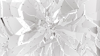 Image showing glass shatter and breaking on white