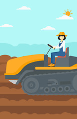 Image showing Farmer driving tractor.