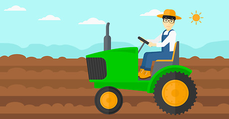 Image showing Farmer driving tractor.