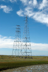 Image showing Power transmission towers