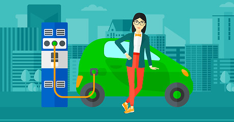 Image showing Charging of electric car.