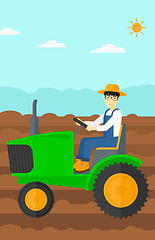 Image showing Farmer driving tractor.