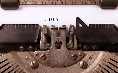 Image showing Old typewriter - July