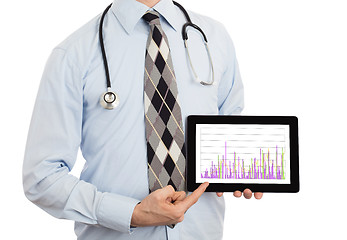 Image showing Doctor holding tablet - Graph