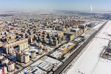 Image showing Residential area over city plant background.Tyumen