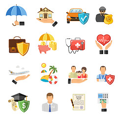 Image showing Insurance Flat Icons Set