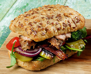 Image showing Burger with Roasted Pork