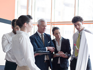 Image showing business leader making presentation and brainstorming