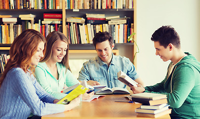 Image showing students with books preparing to exam in library