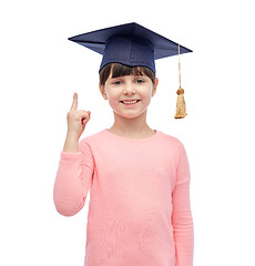 Image showing happy girl in bachelor hat or mortarboard