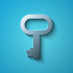 Image showing Safety concept: flat metallic Key icon, vector