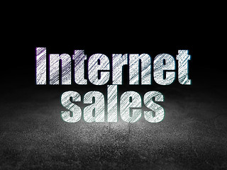 Image showing Marketing concept: Internet Sales in grunge dark room