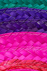 Image showing Colorful background of woven straw