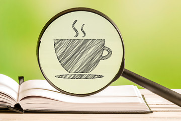 Image showing Coffee search with a pencil drawing