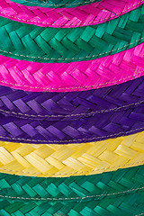 Image showing Colorful background of woven straw