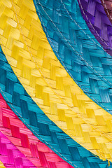 Image showing Colorful background of woven straw