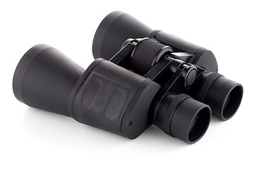 Image showing Black binoculars isolated