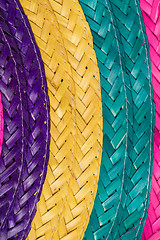 Image showing Colorful background of woven straw