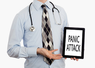 Image showing Doctor holding tablet - Panic attack