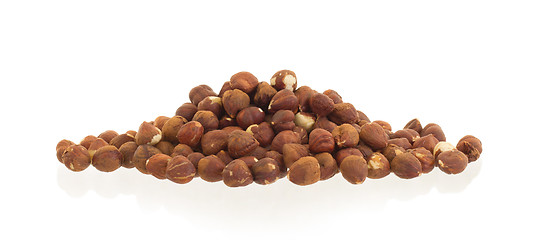 Image showing Heap of old hazelnuts
