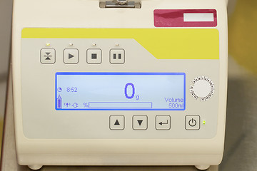 Image showing Blood donation process, machine for weighing blood